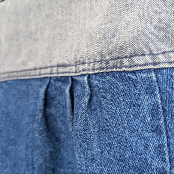 Vintage WBRK-FM Denim Button Down Pleated Patchwork 100% Cotton Jacket Women's S - Picture 7 of 9